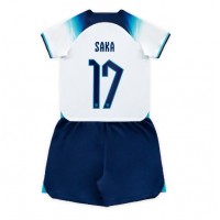 England Bukayo Saka #17 Heimtrikotsatz Kinder WM 2022 Kurzarm (+ Kurze Hosen)